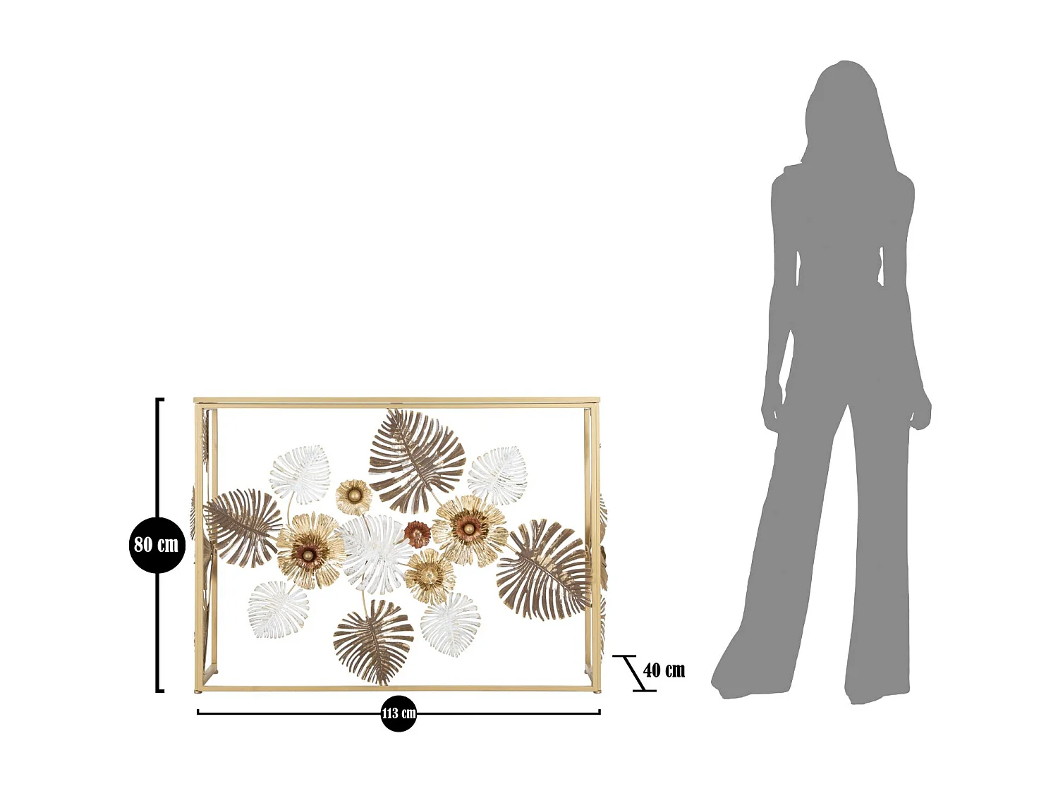 Table Console Feuille 71, Multicouleur, 113x40x80 cm, Epikasa