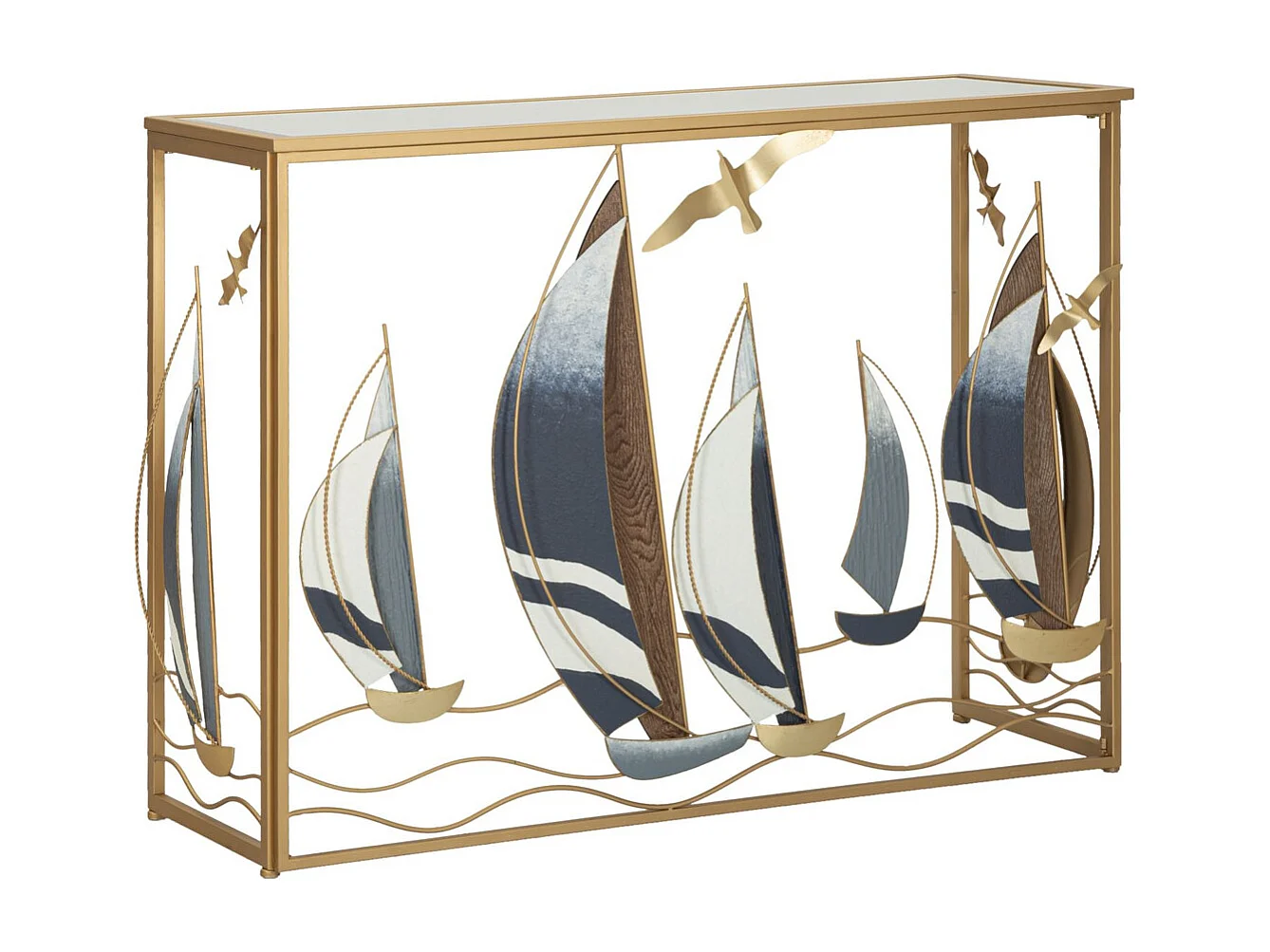Stolik Konsolowy Łodzie 9, Wielokolorowy, 108x37x80 cm, Seven Design