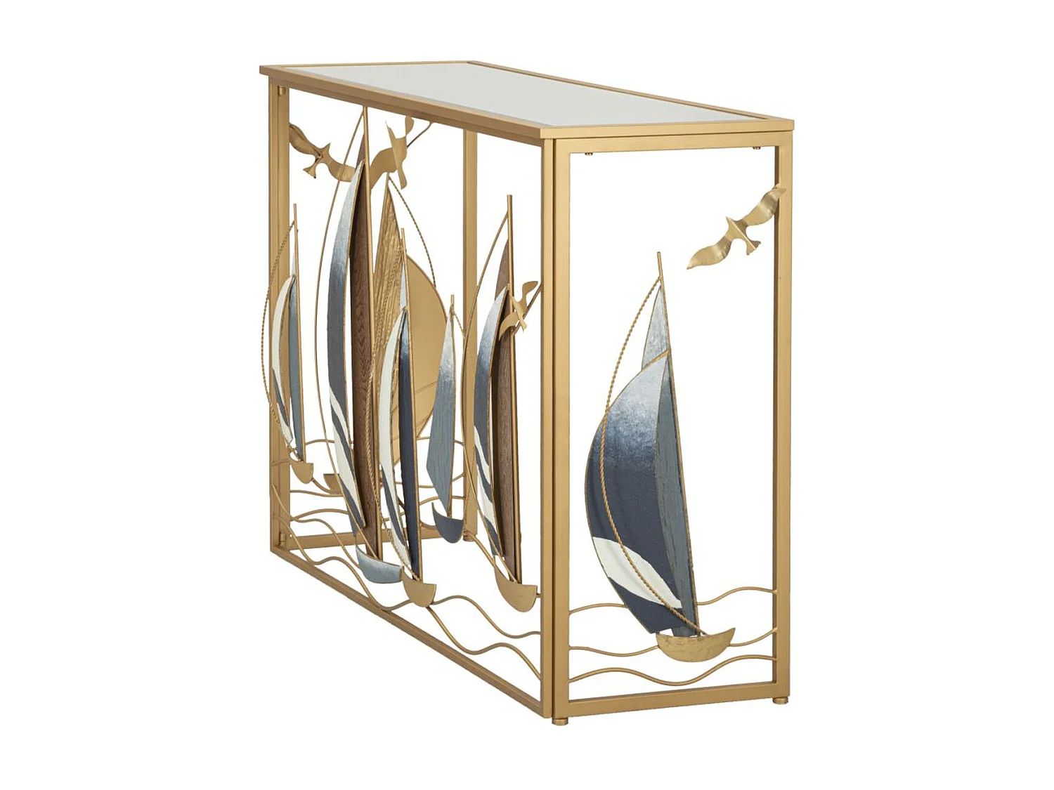 Stolik Konsolowy Łodzie 9, Wielokolorowy, 108x37x80 cm, Seven Design