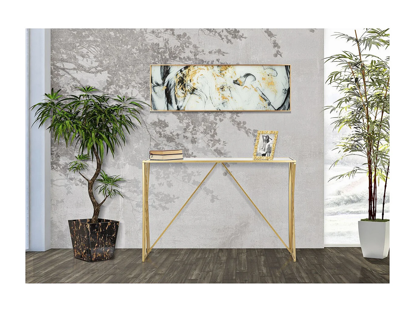 Table Console MF624, Or, 120x40x80 cm, Seven Design