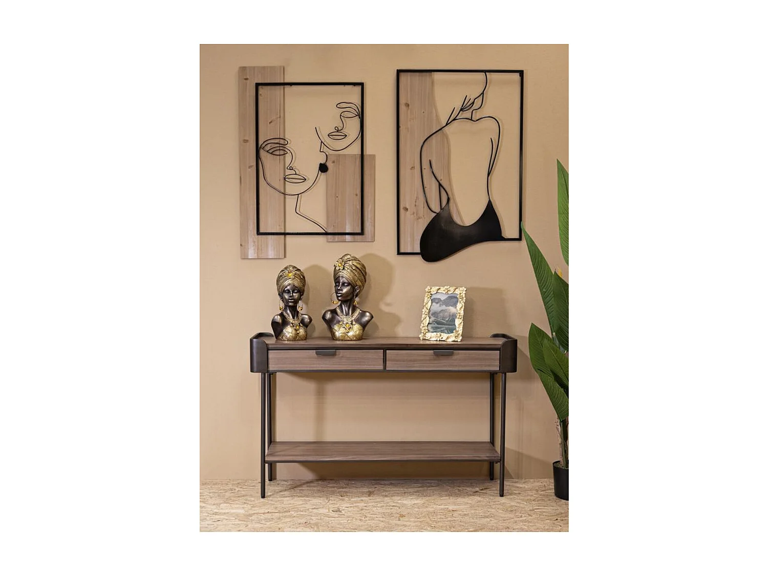 Table Console MF609, Marron, 120x31x72 cm, Seven Design