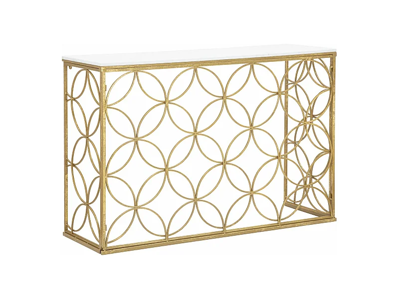 Tavolo Consolle MF619, Oro, 120x40x80 cm, Seven Design