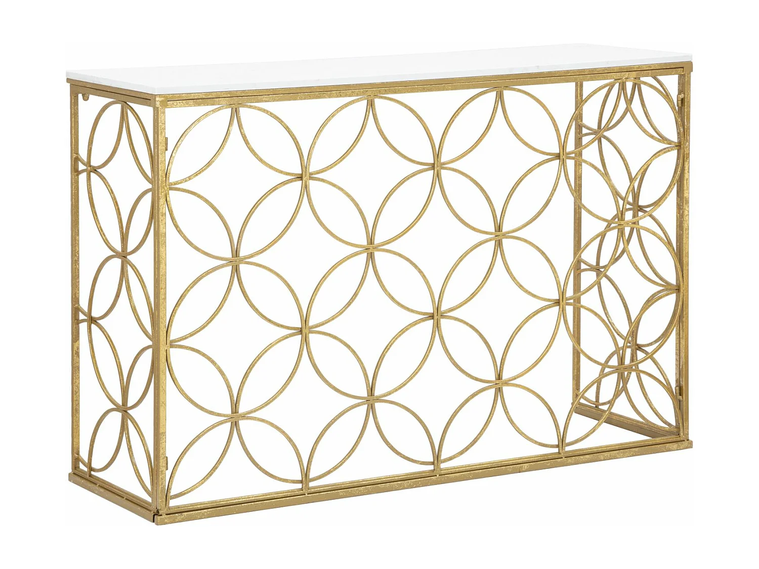 Tavolo Consolle MF619, Oro, 120x40x80 cm, Seven Design