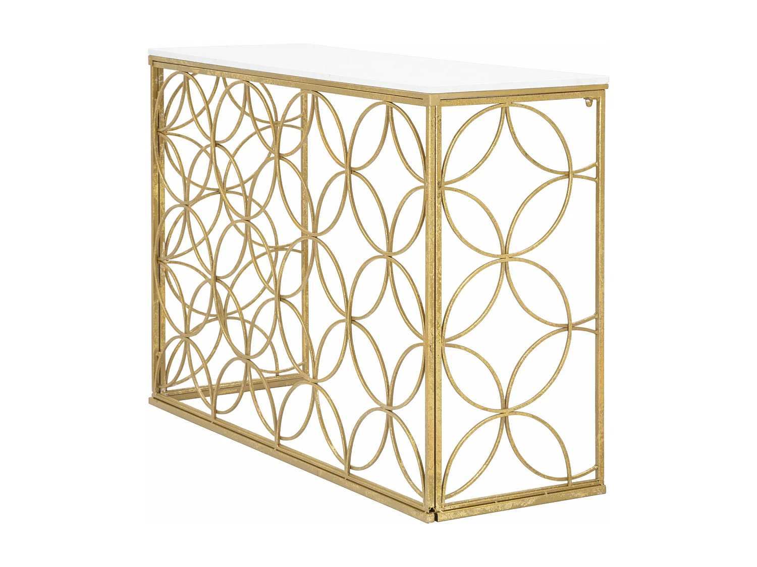 Tavolo Consolle MF619, Oro, 120x40x80 cm, Seven Design