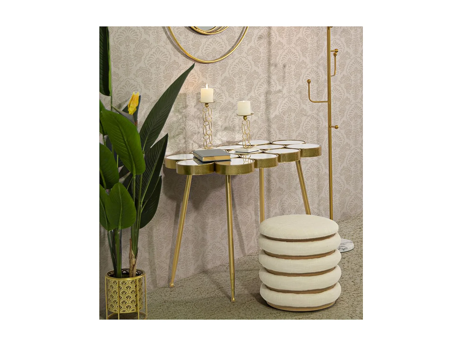 Table Console MF623, Or, 100x55x70 cm, Seven Design