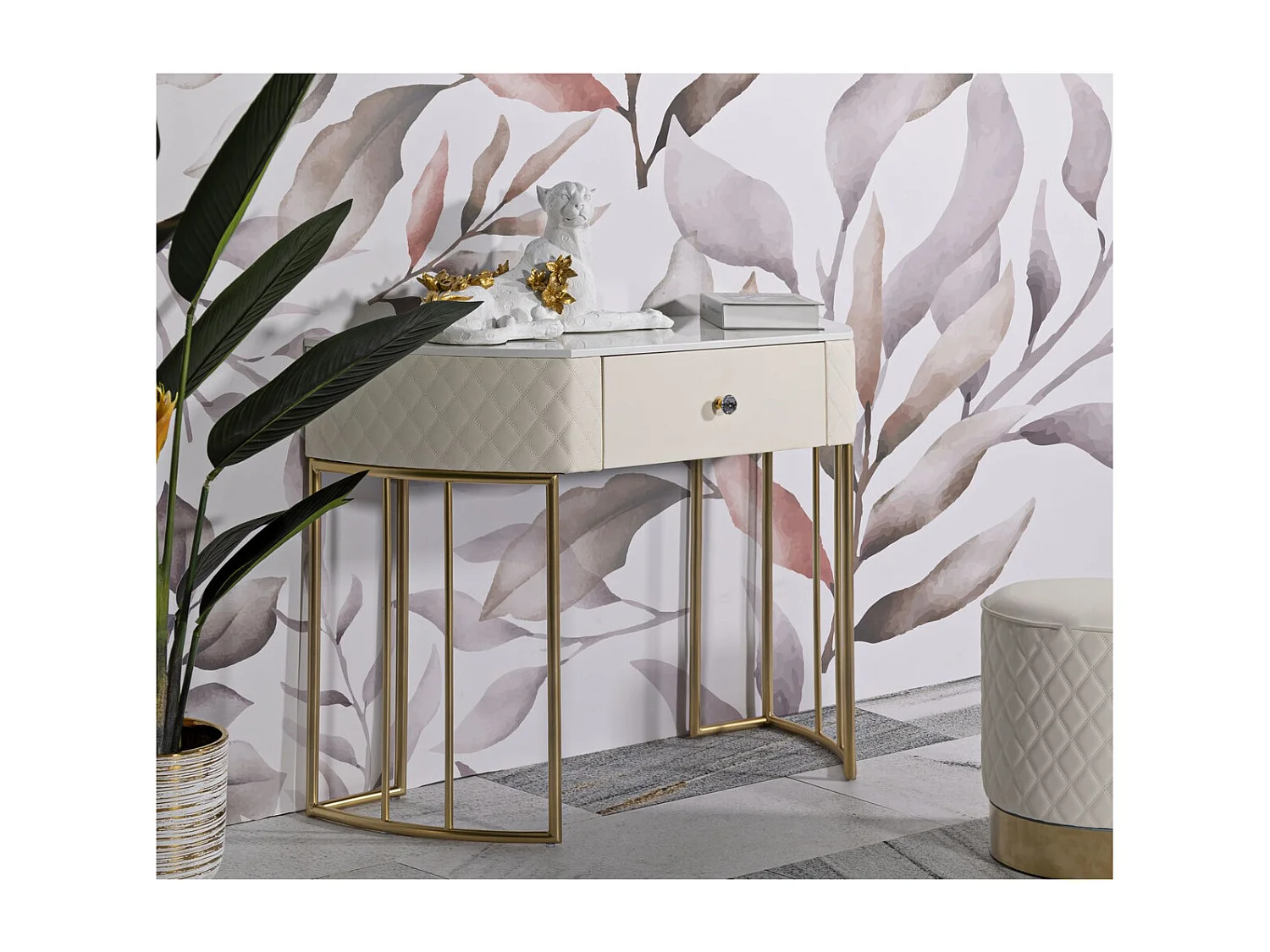 Table Console MF607, Blanc, 100x40x75 cm, Seven Design