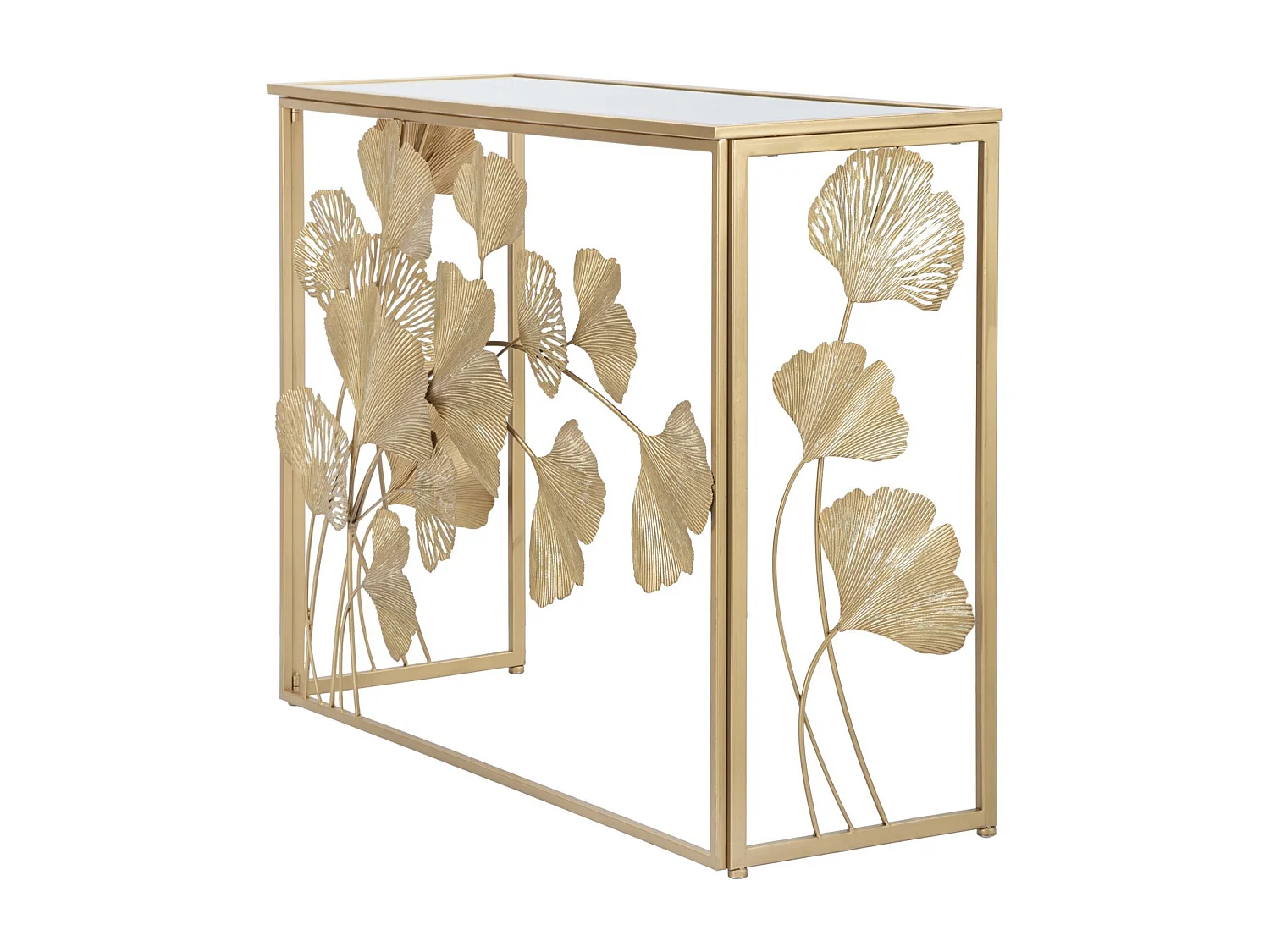 Table Console Feuille 72, Or, 108x36,5x80 cm, Epikasa