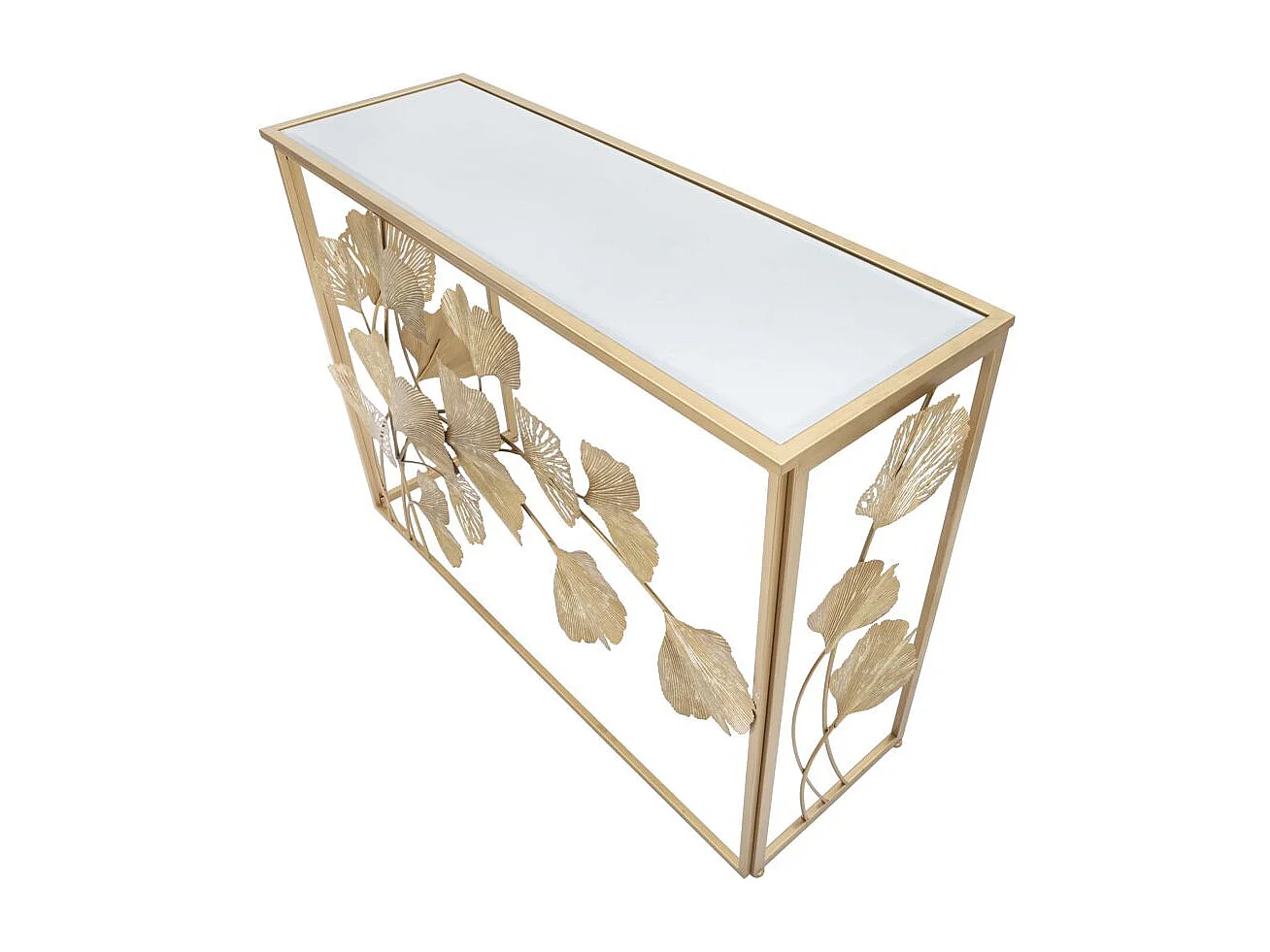 Table Console Feuille 72, Or, 108x36,5x80 cm, Epikasa