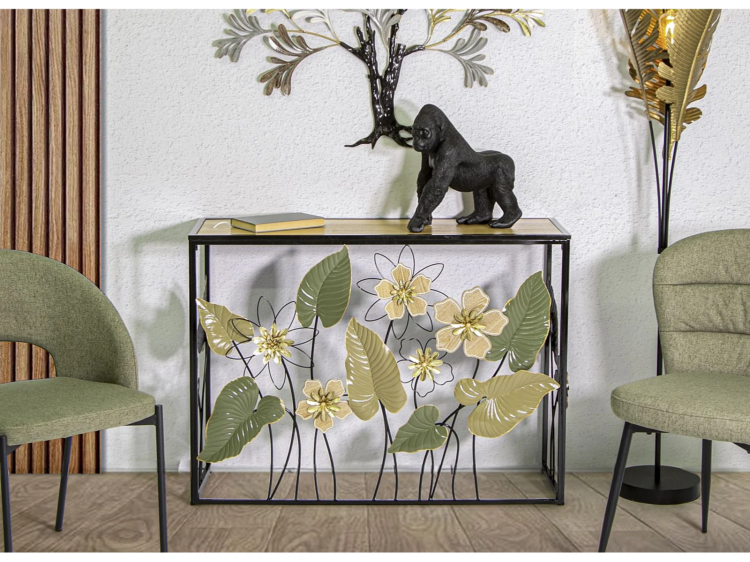 Tavolo Consolle Natura 2, Multicolore, 108x36,8x80 cm, Seven Design