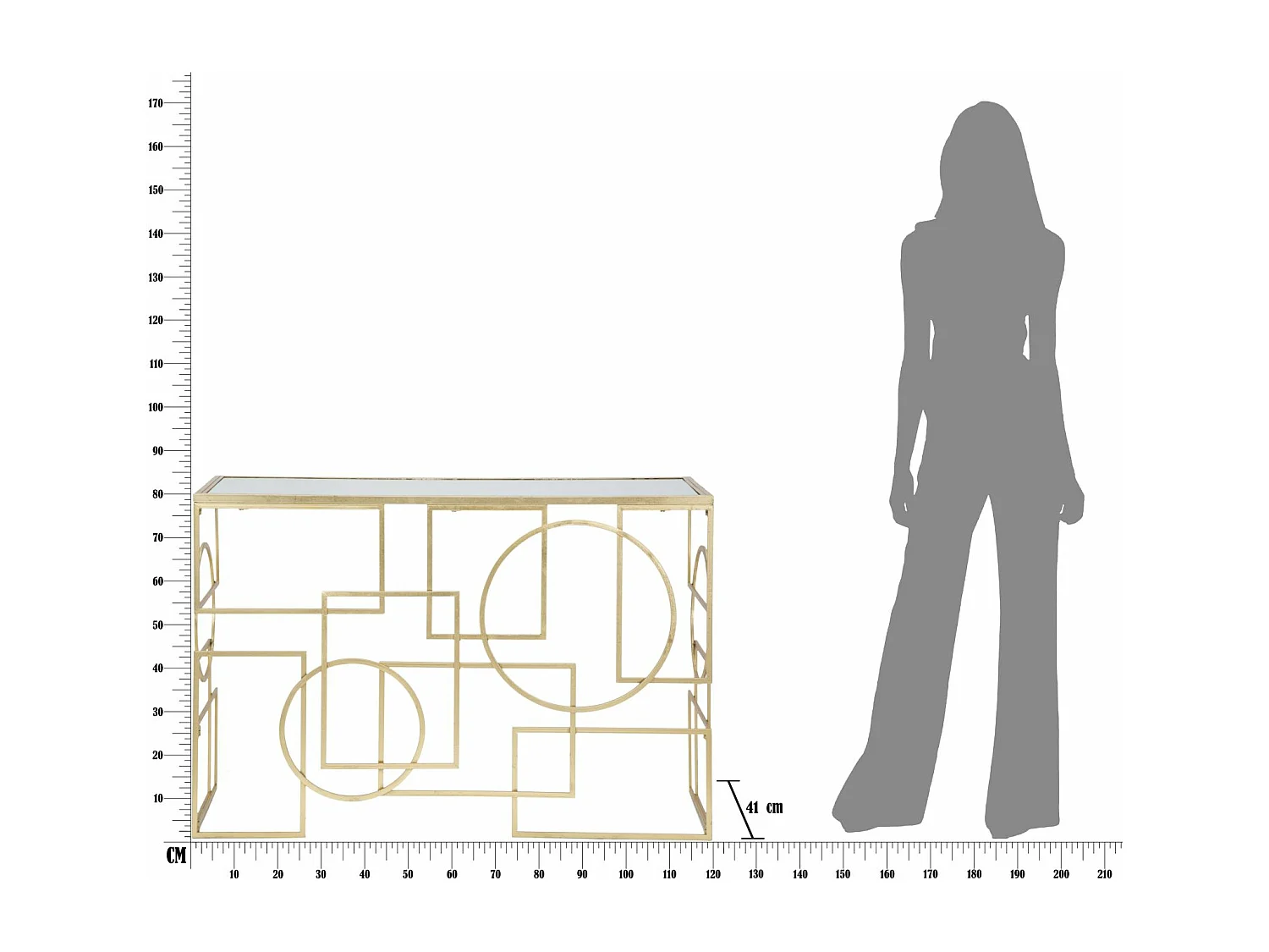Tavolo Consolle MF625, Oro, 120x41x81 cm, Epikasa