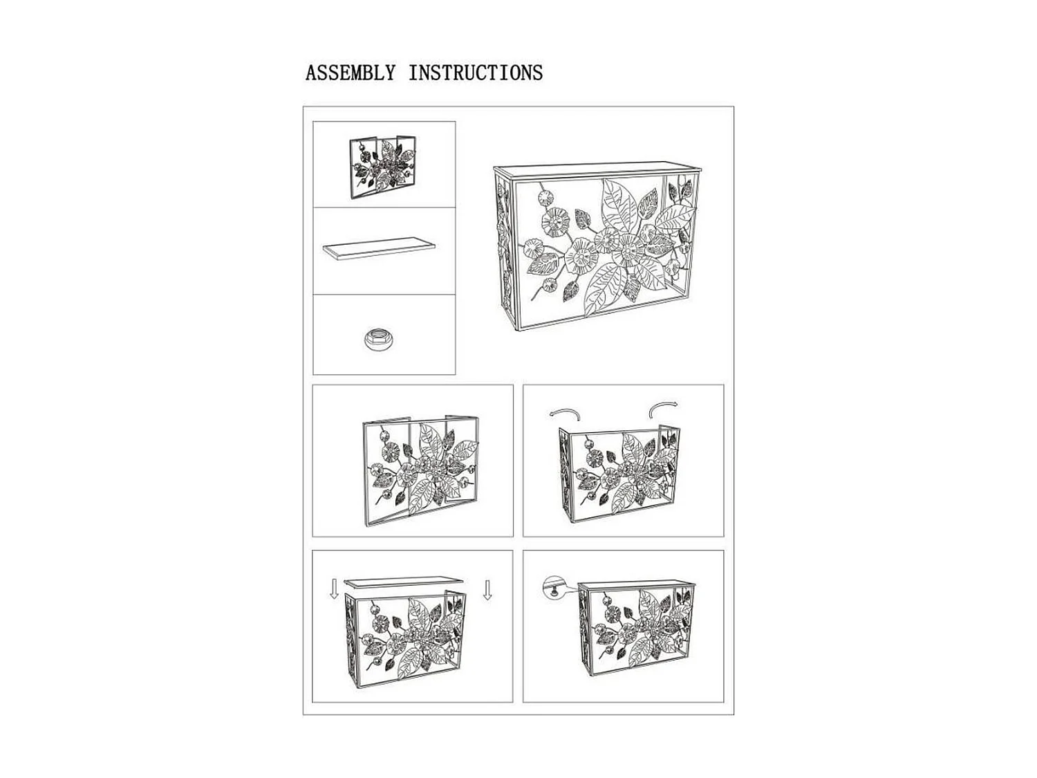 Table Console Feuille 70, Multicouleur, 111,8x41,9x80 cm, Epikasa
