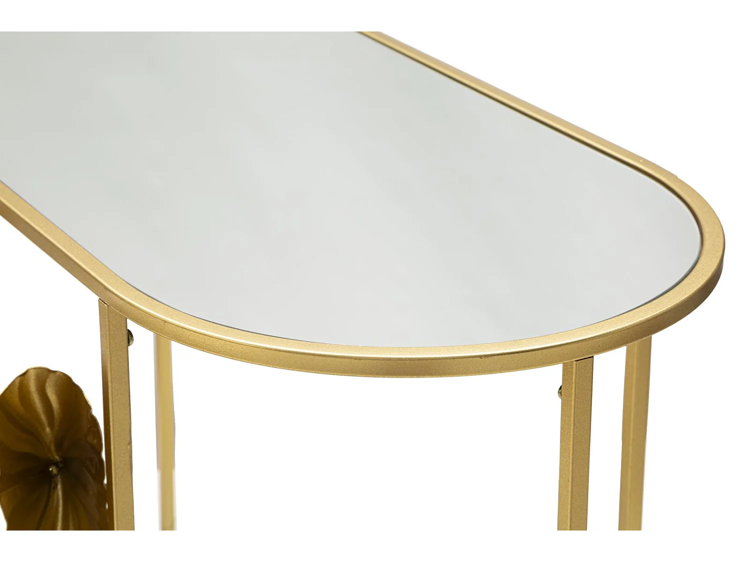 Tavolo Consolle Foglia 73, Oro, 120x40x80 cm, Seven Design