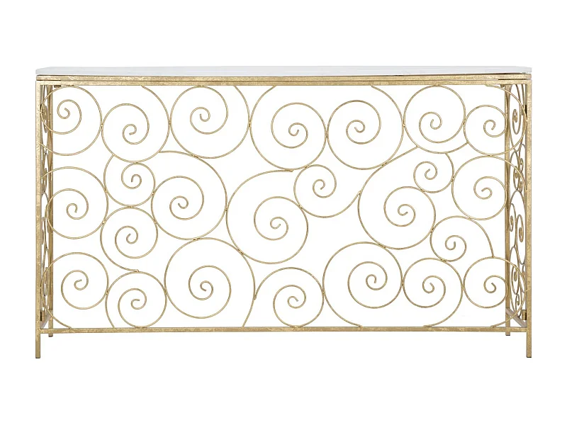 Tavolo Consolle MF617, Oro, 140x36x82 cm, Epikasa