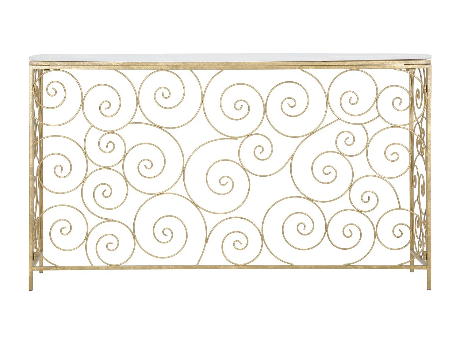 Tavolo Consolle MF617, Oro, 140x36x82 cm, Epikasa