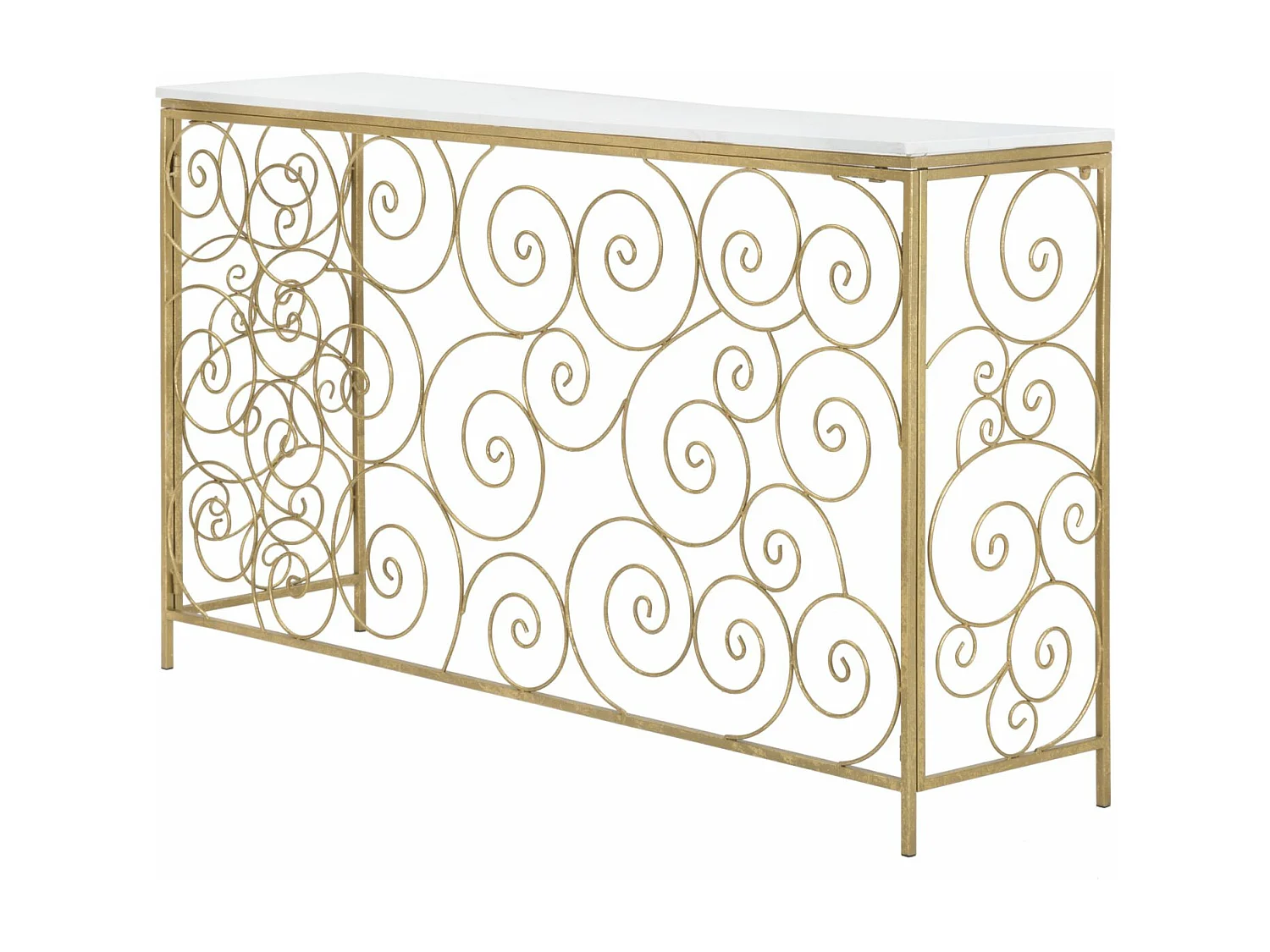 Tavolo Consolle MF617, Oro, 140x36x82 cm, Epikasa