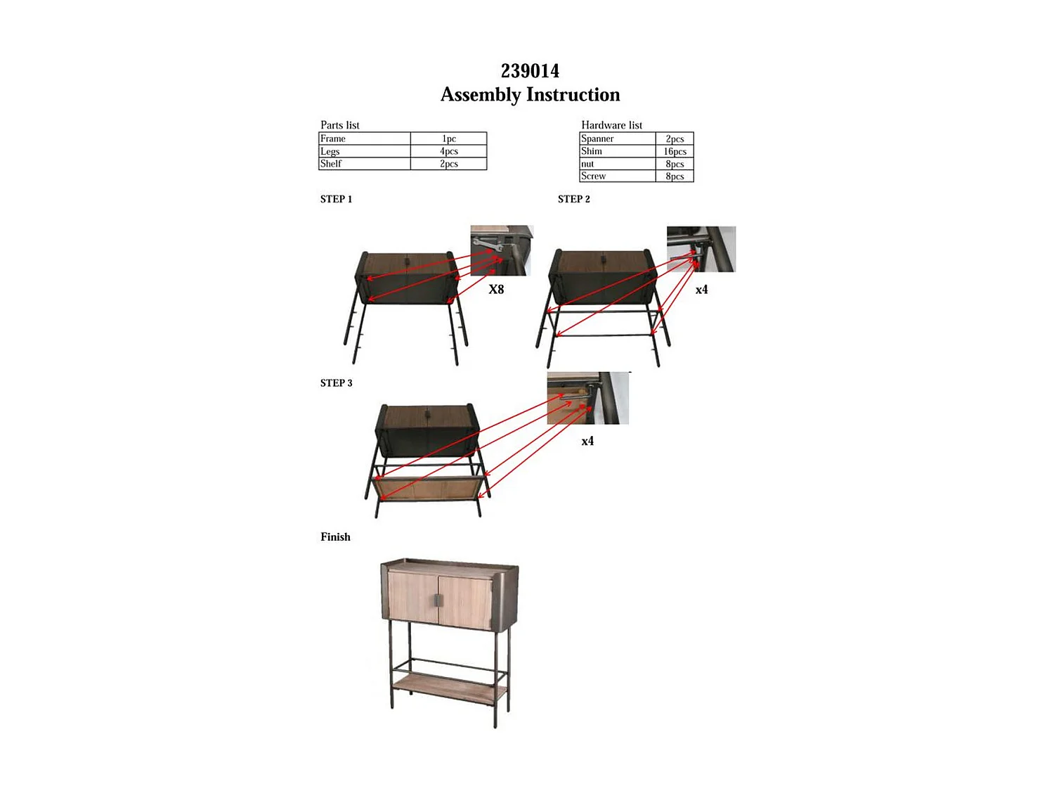 Tavolo Consolle MF610, Marrone, 100x42x110 cm, Epikasa