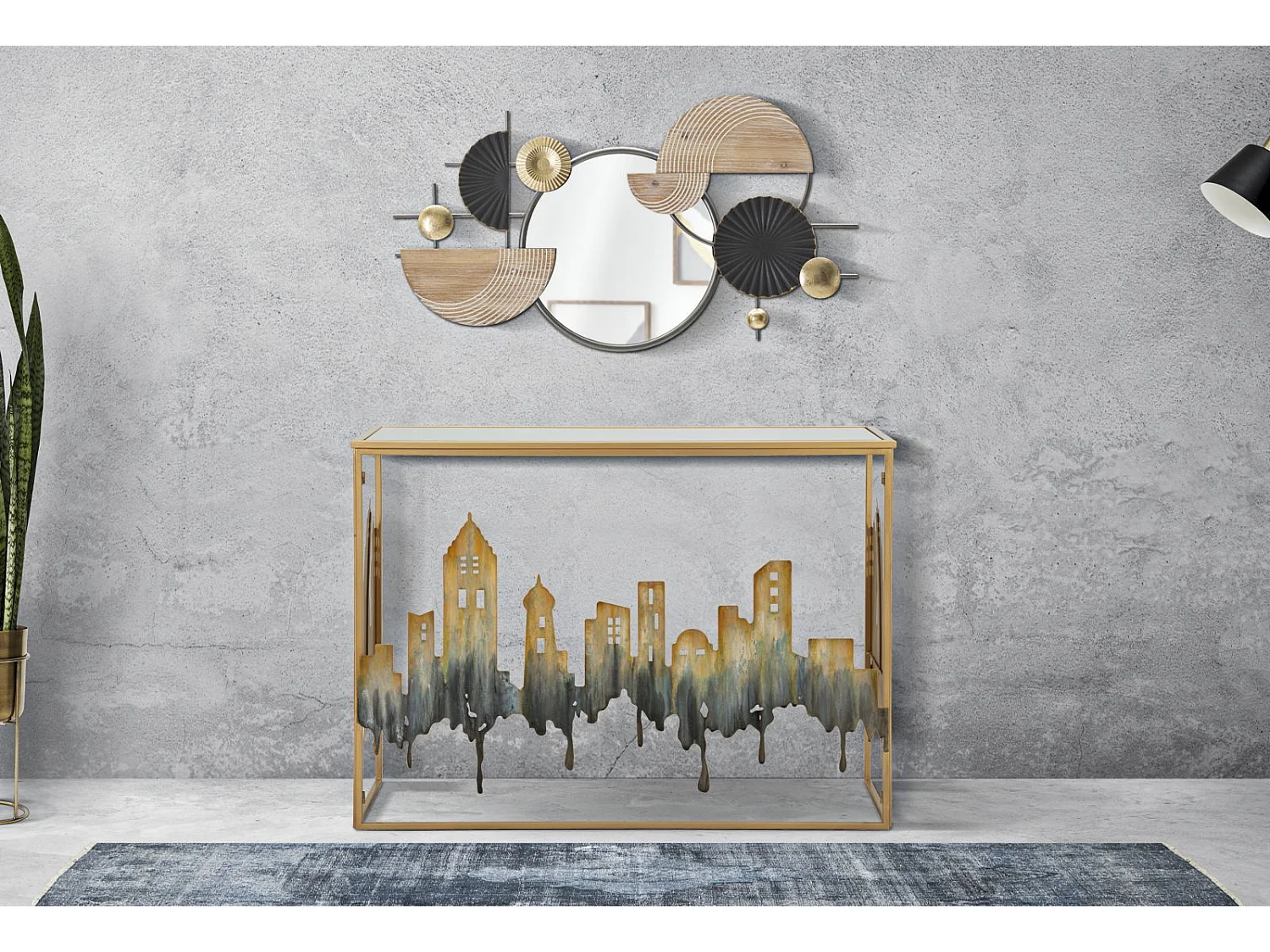 Tavolo Consolle Natura 1, Multicolore, 110x38,5x81 cm, Seven Design