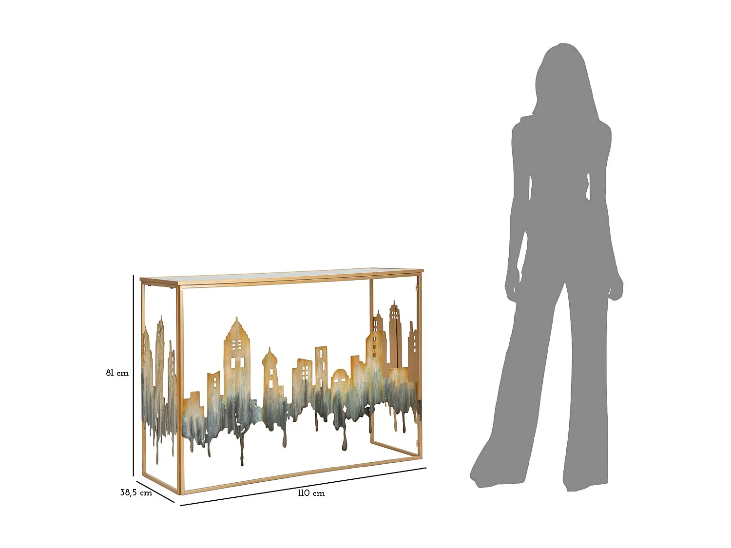 Tavolo Consolle Natura 1, Multicolore, 110x38,5x81 cm, Seven Design