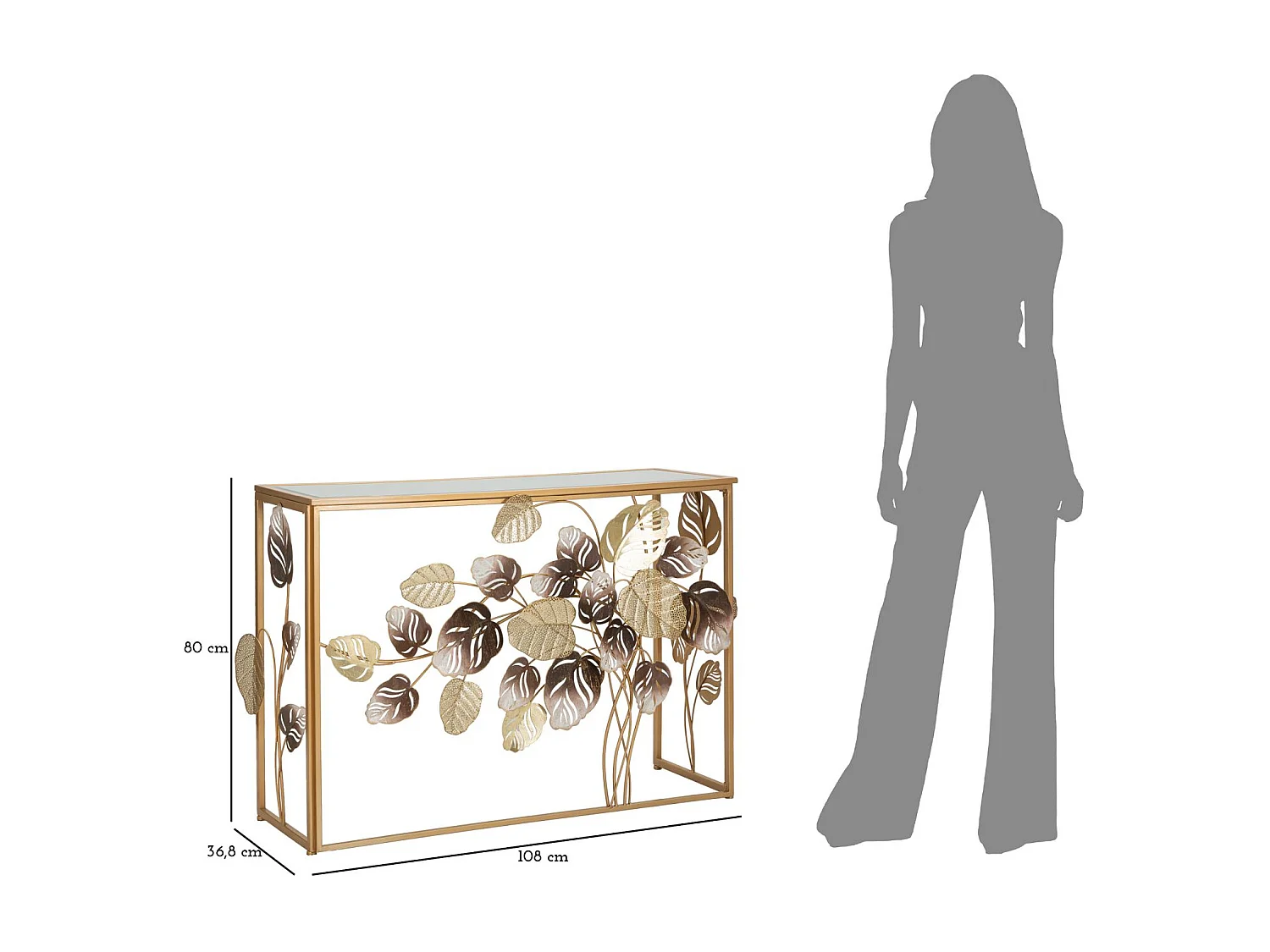 Tavolo Consolle Natura, Multicolore, 108x36,8x80 cm, Seven Design