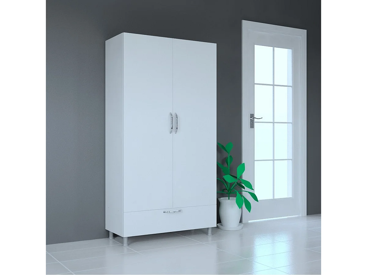 Armario Belize, Blanco, 90x40,5x173 cm, Epikasa