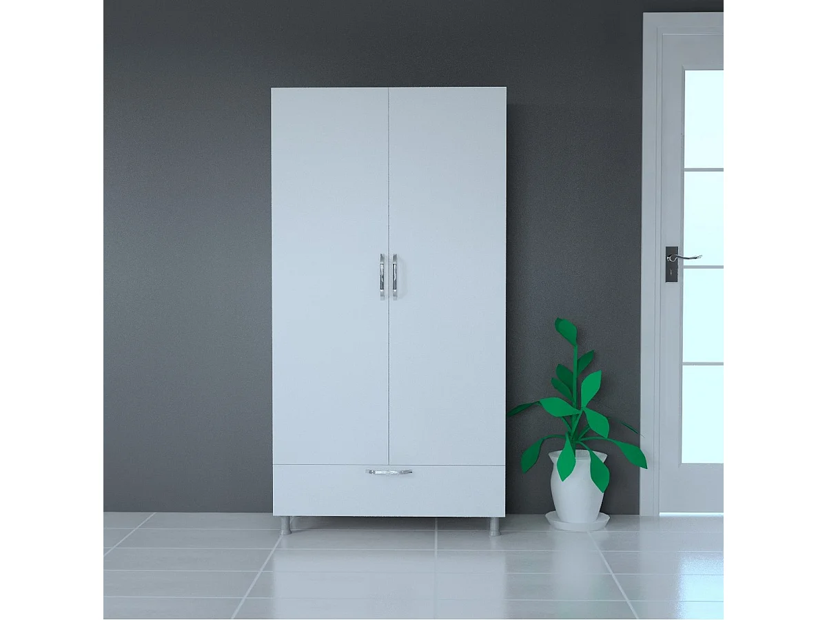 Armario Belize, Blanco, 90x40,5x173 cm, Epikasa