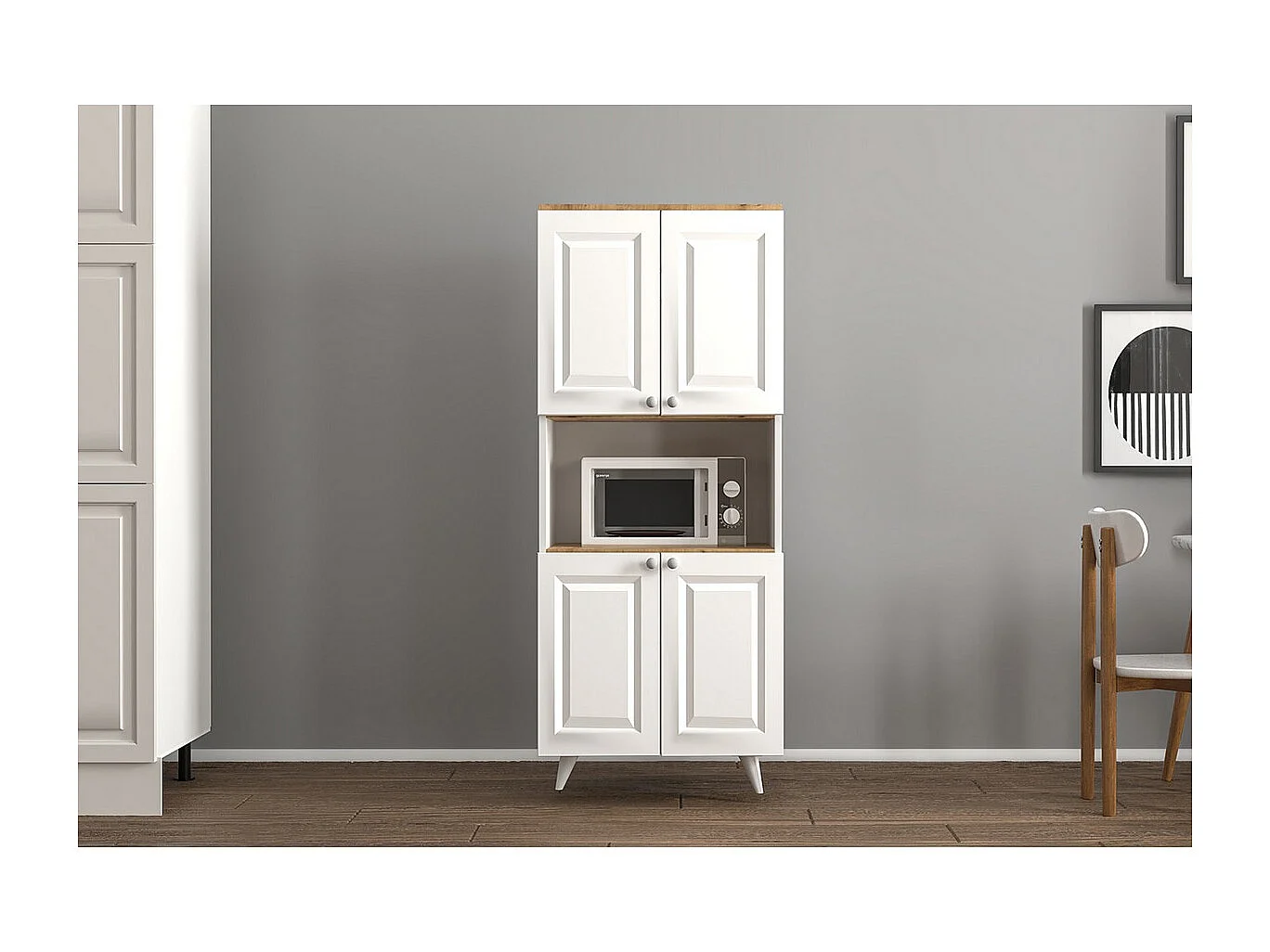 Armoire Salina, Blanc, 65x42x160 cm, Epikasa