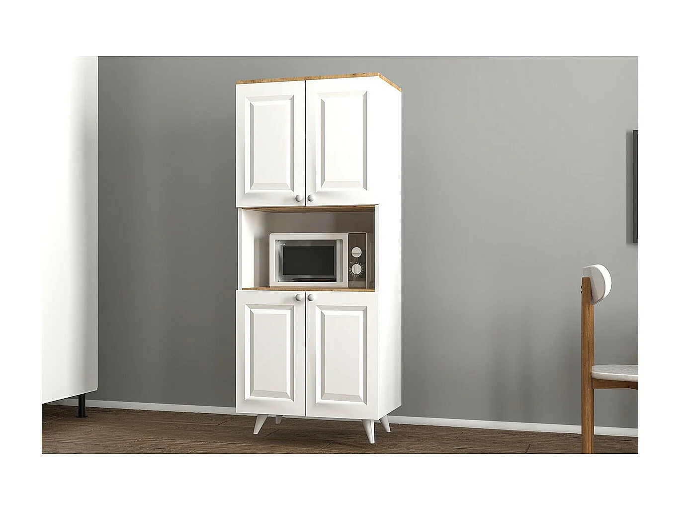 Armoire Salina, Blanc, 65x42x160 cm, Epikasa