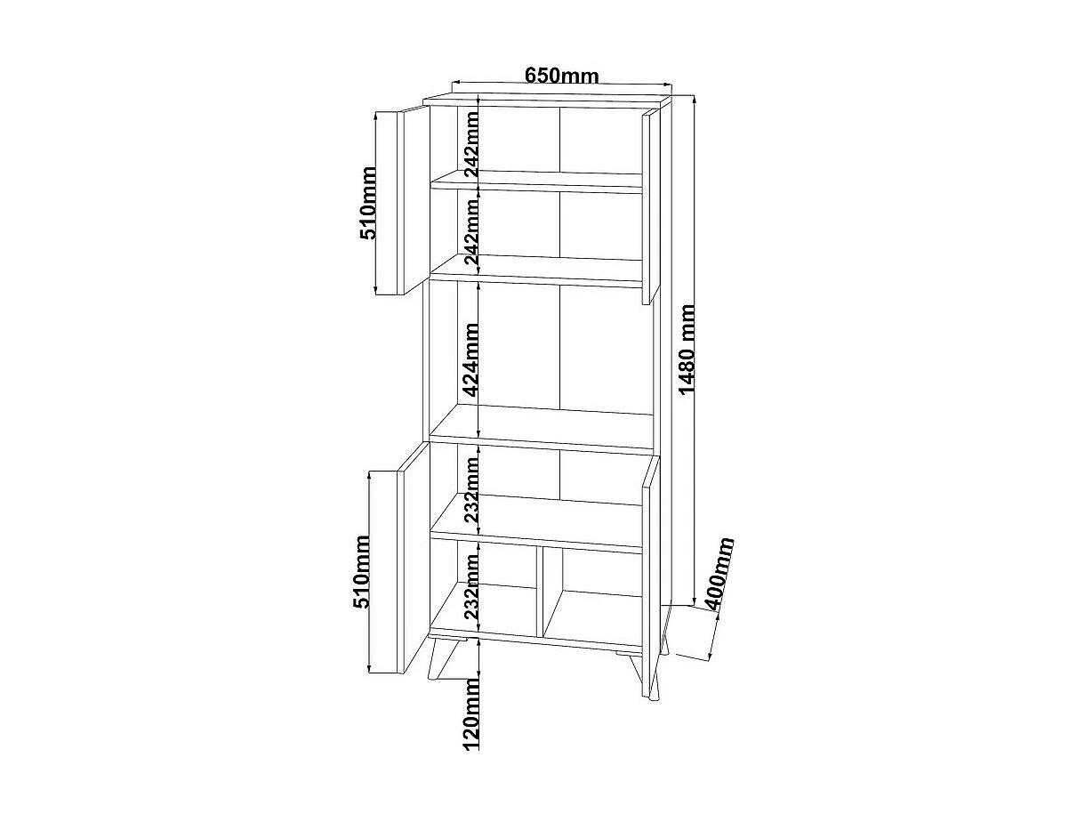 Armoire Salina, Blanc, 65x42x160 cm, Epikasa