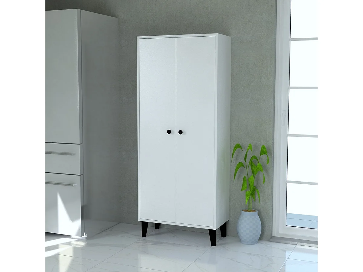 Armoire Izmir, Blanc, 68x34x163 cm, Epikasa