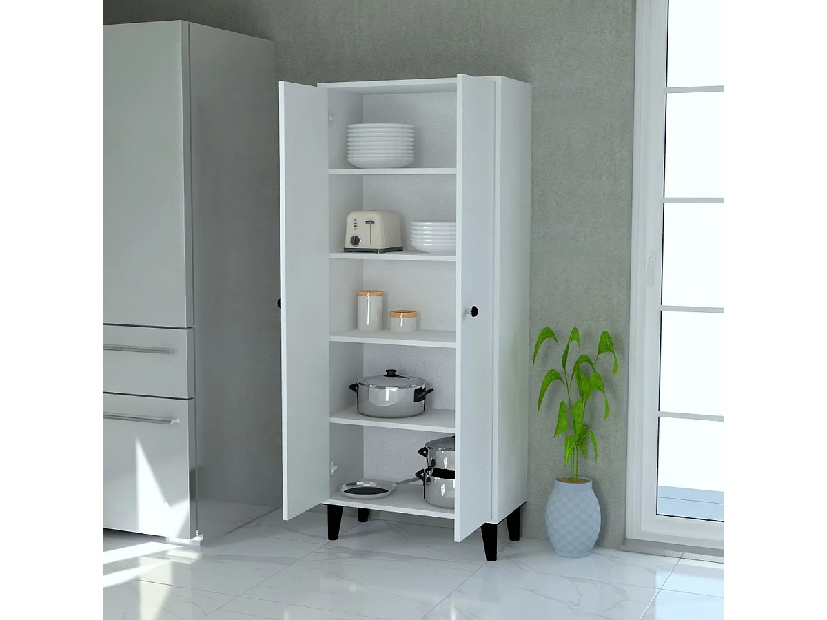 Armoire Izmir, Blanc, 68x34x163 cm, Epikasa