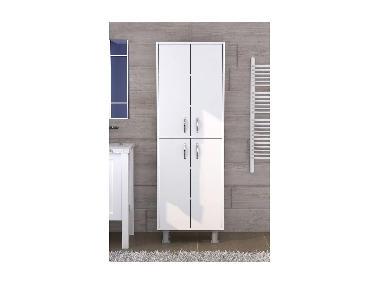 Armoire Mathilde, Blanc, 30x61x180 cm, Epikasa
