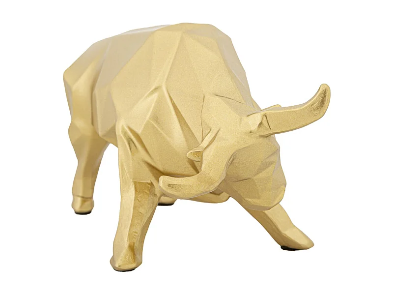 Escultura Touro, Ouro, 19,5x9,9x10,6 cm, Epikasa