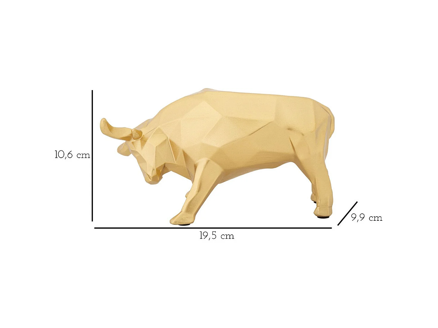 Rzeźba Toro, Złoto, 19,5x9,9x10,6 cm, Seven Design