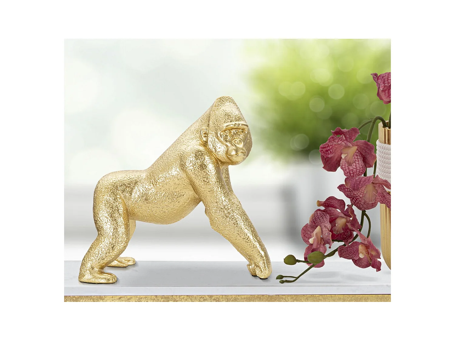 Sculpture Gorille 3, Or, 24,3x13,9x22,8 cm, Seven Design