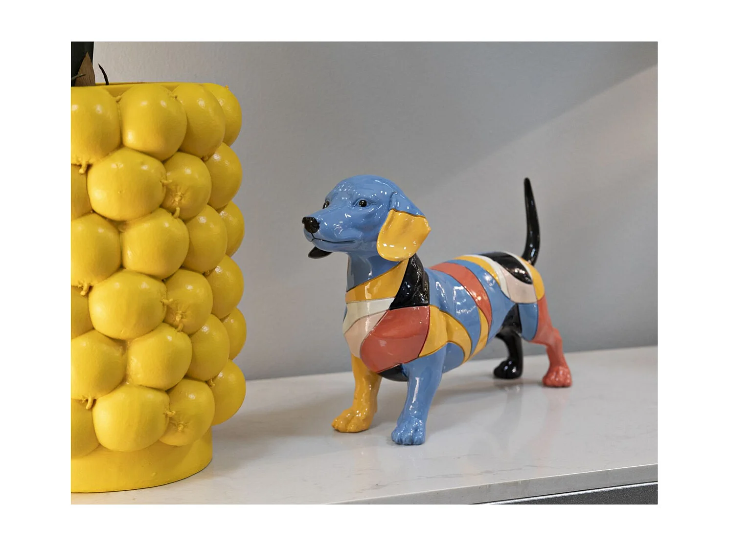 Sculpture Chien 4, Multicouleur, 32,5x9,7x20,5 cm, Seven Design