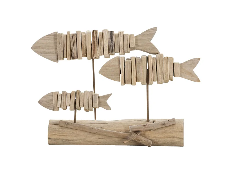 Sculpture Poisson 11, Marron, 37x10x24 cm, Seven Design