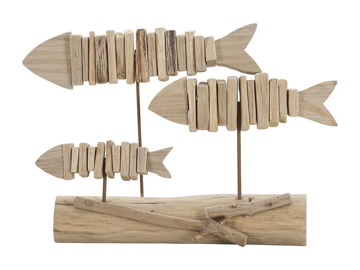 Sculpture Poisson 11, Marron, 37x10x24 cm, Seven Design