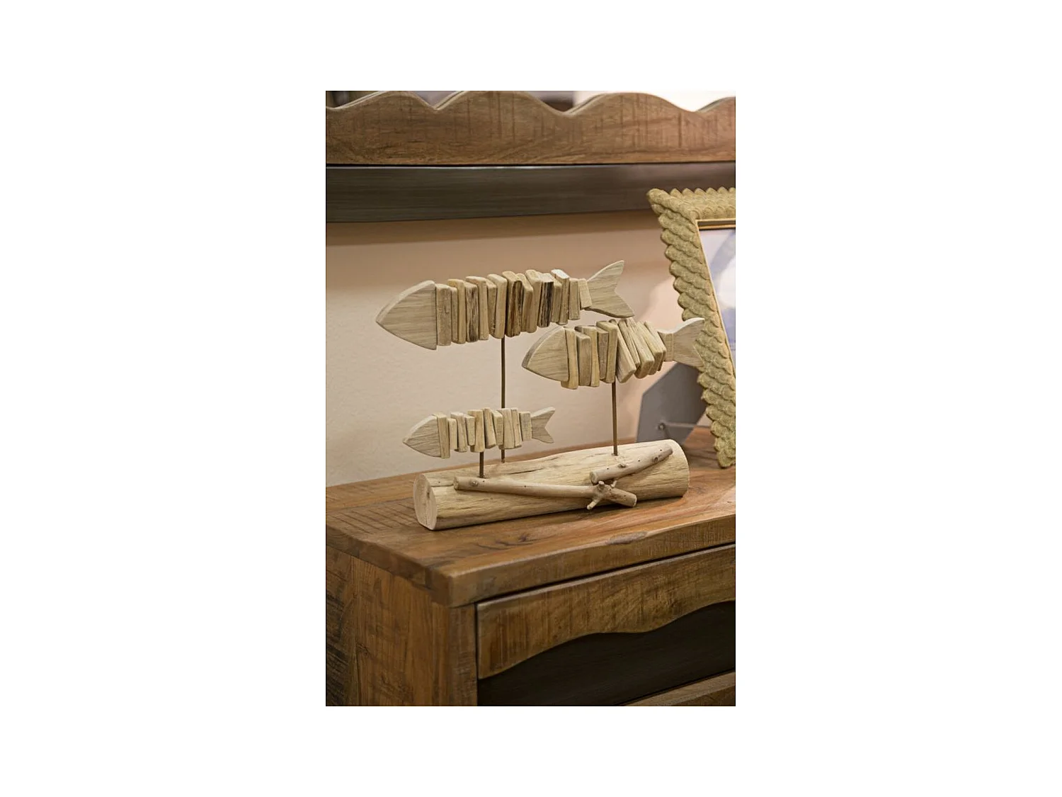 Sculpture Poisson 11, Marron, 37x10x24 cm, Seven Design