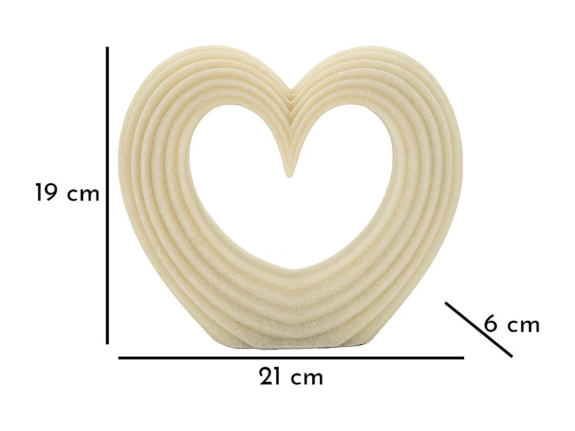 Sculpture Cœur 13, Blanc, 21x6x19 cm, Seven Design