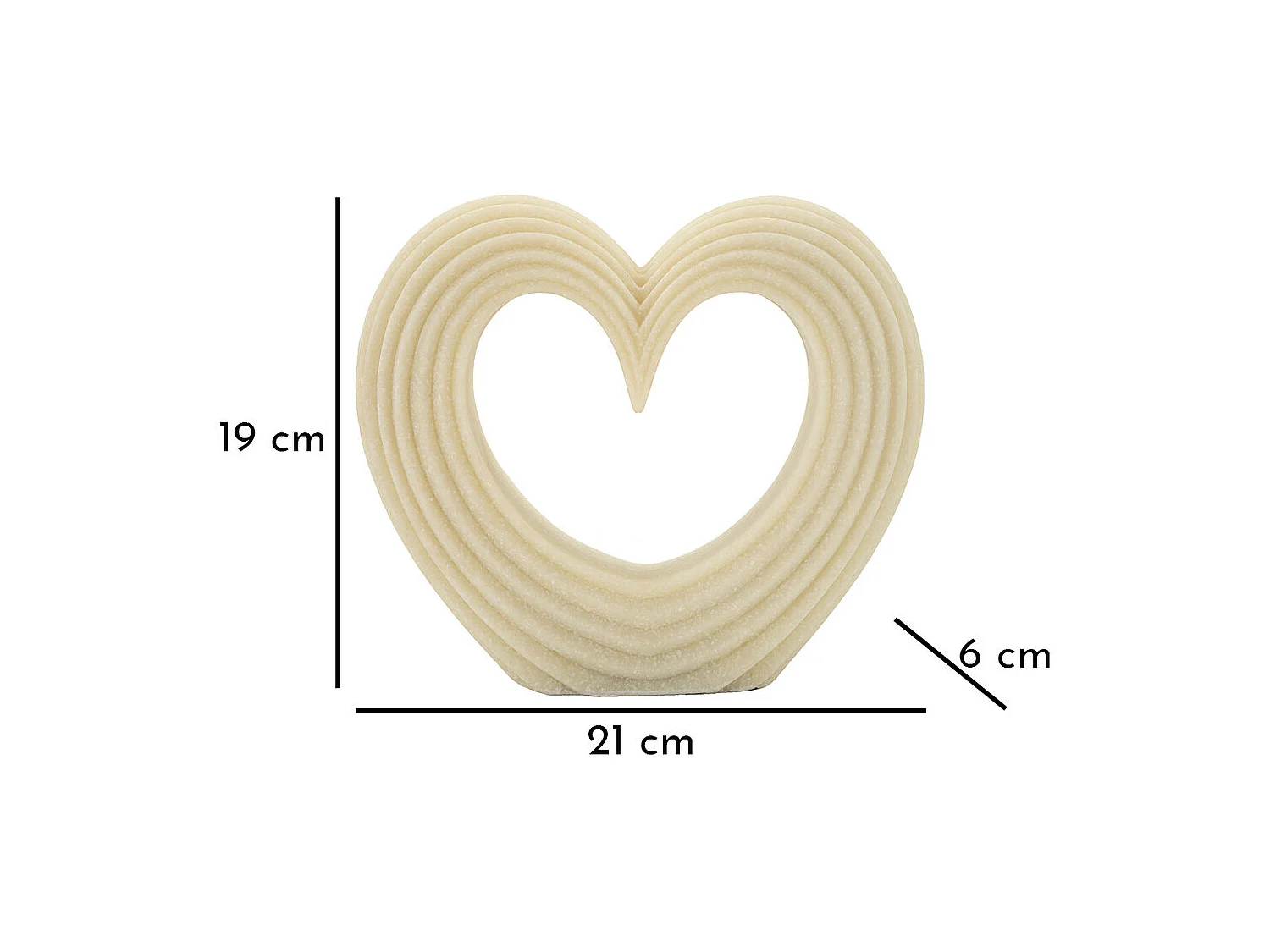 Sculpture Cœur 13, Blanc, 21x6x19 cm, Seven Design