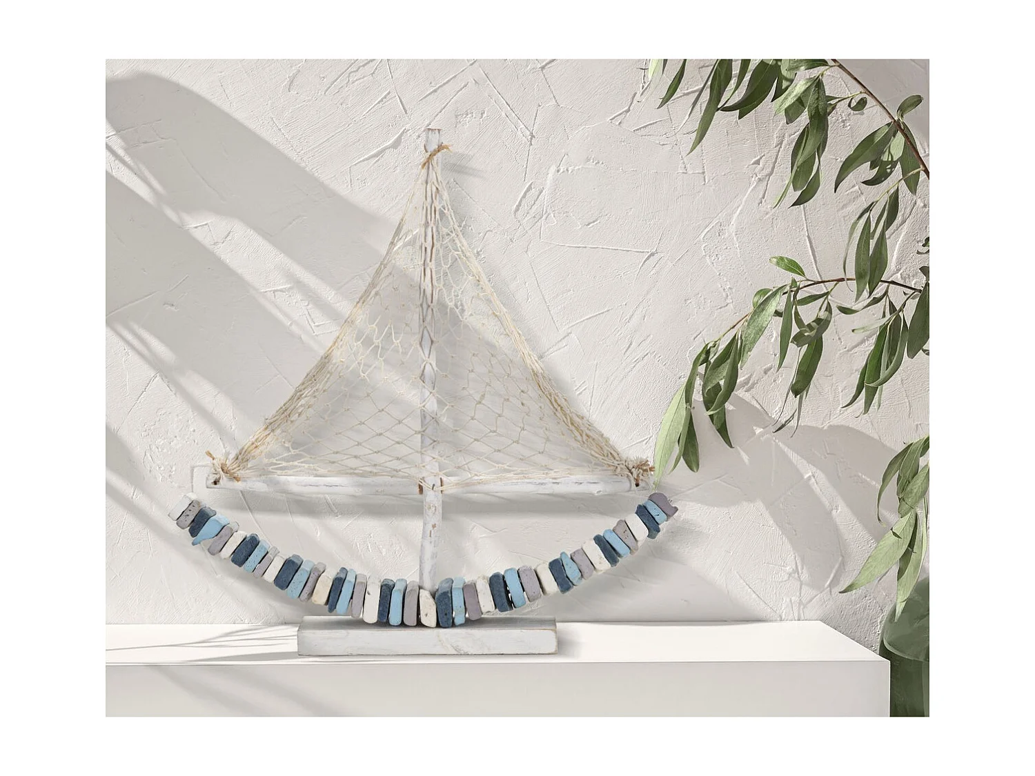 Sculpture Bateau 2, Multicouleur, 45x7x45 cm, Seven Design