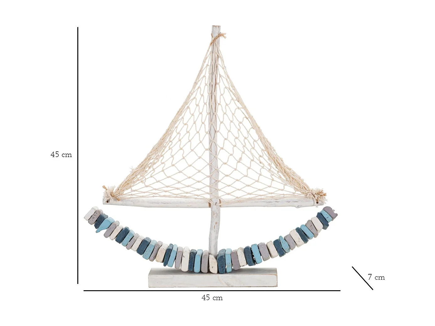 Sculpture Bateau 2, Multicouleur, 45x7x45 cm, Seven Design