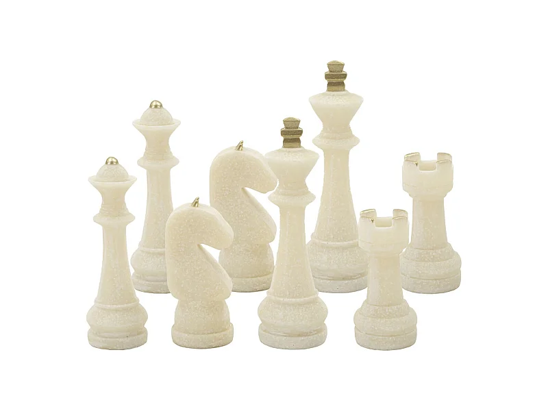 Escultura Xadrez 6, Branco, 4,4x4,4x10,3 cm, Epikasa