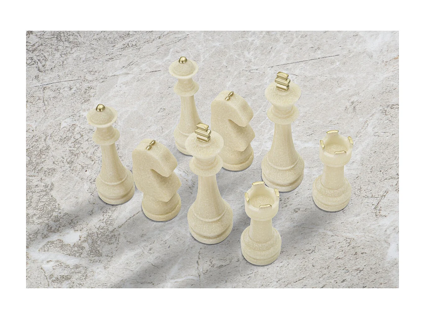 Sculpture Échecs 6, Blanc, 4,4x4,4x10,3 cm, Seven Design