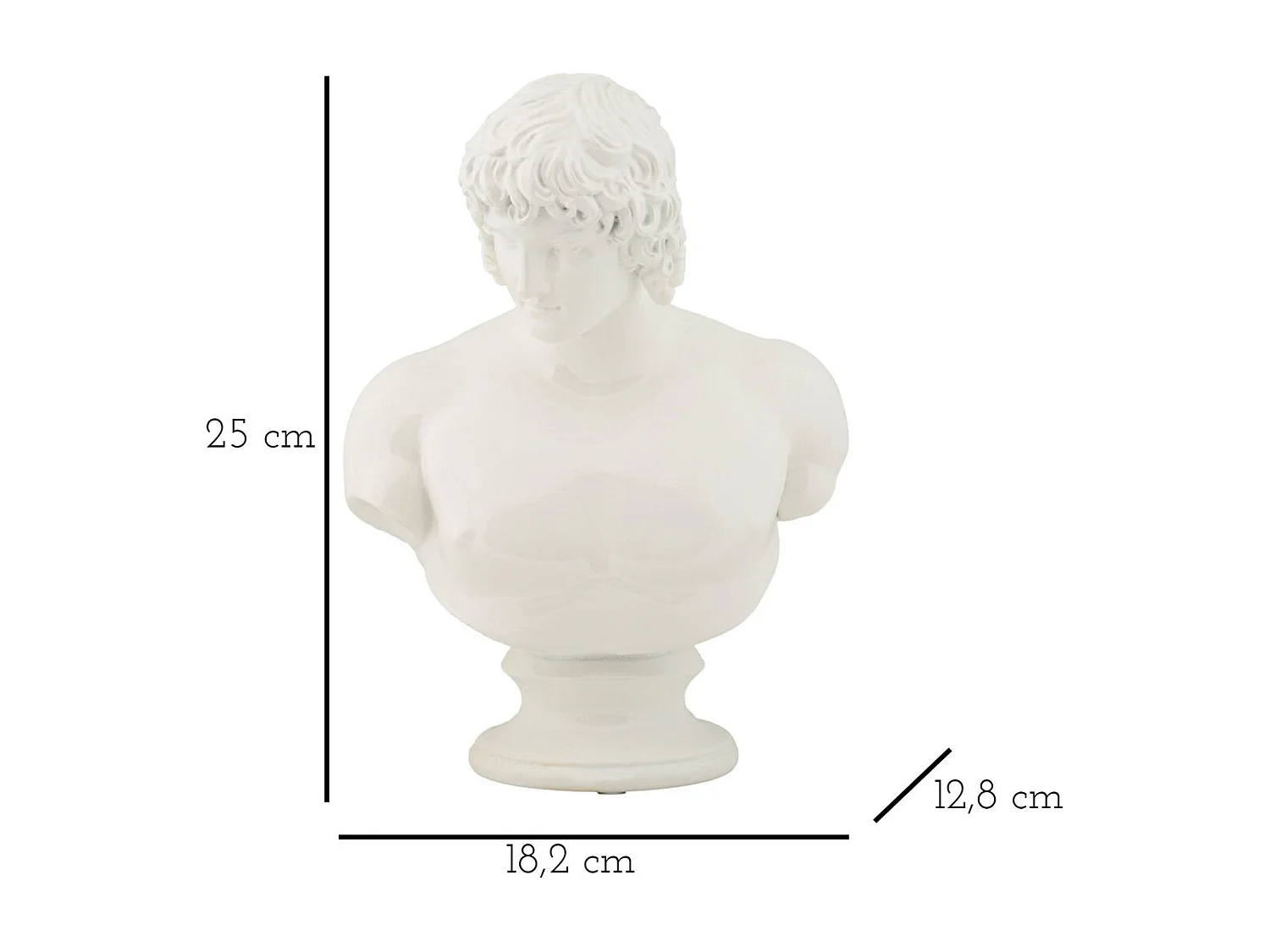 Rzeźba Grecja 6, Biały, 18,2x12,8x25 cm, Seven Design