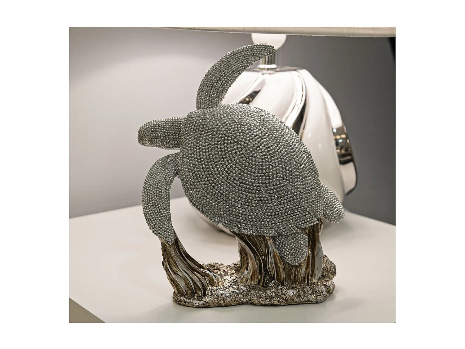 Sculpture Tortue, Argent, 19x10,5x22 cm, Seven Design