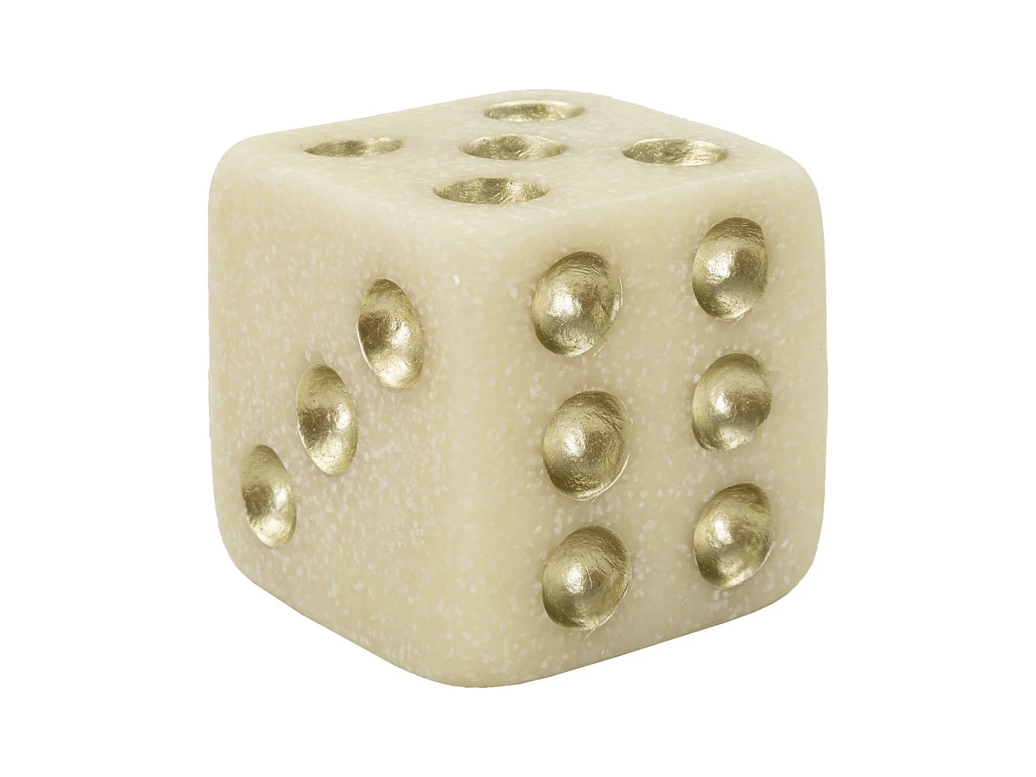 Sculpture Dé 2, Blanc, 8x8x8 cm, Seven Design