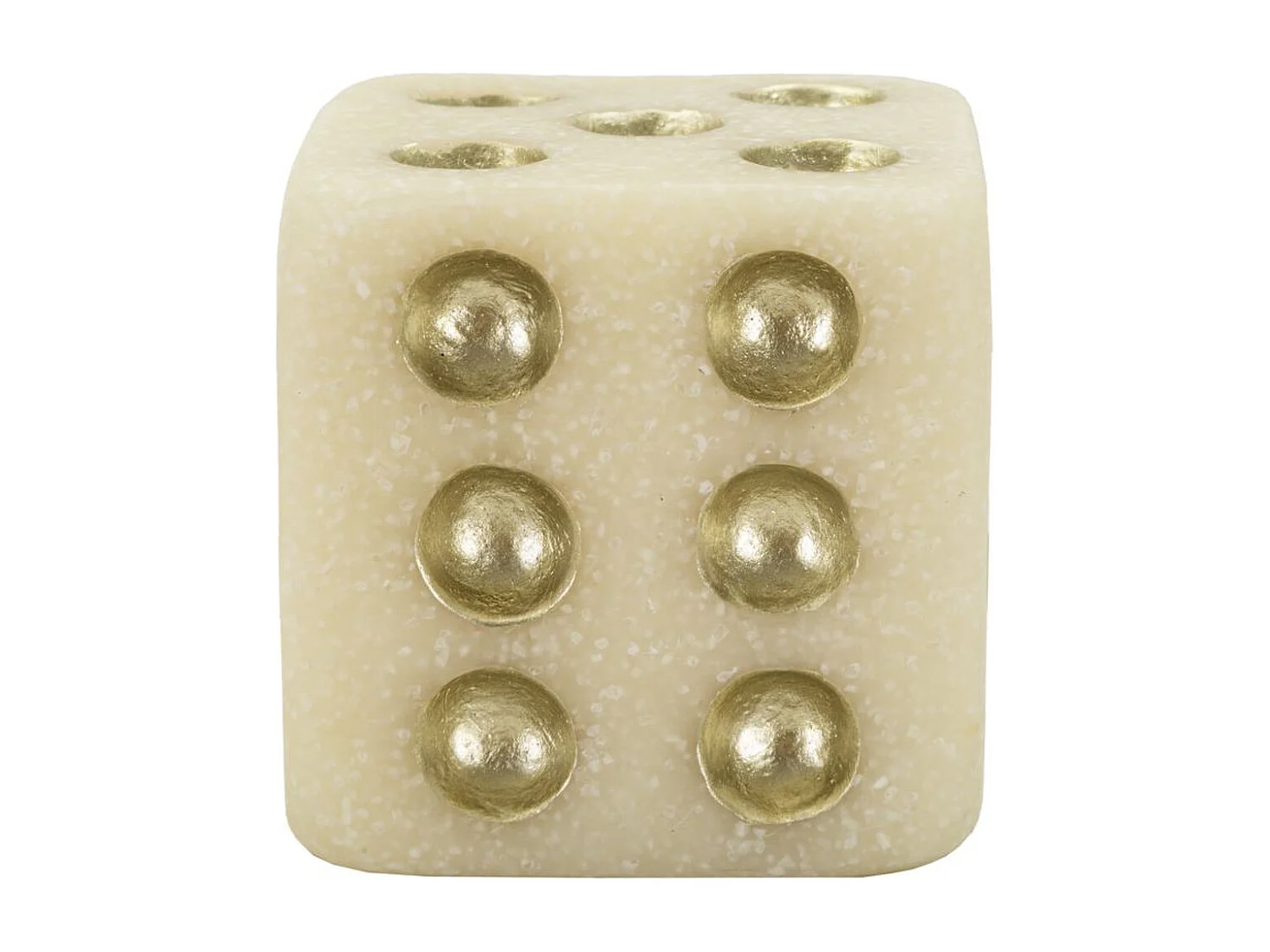 Sculpture Dé 2, Blanc, 8x8x8 cm, Seven Design