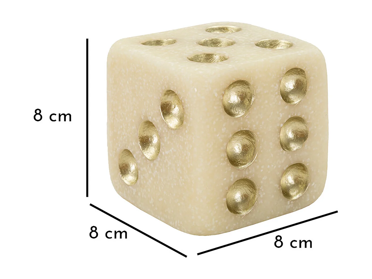 Rzeźba Kostka 1, Biały, 8x8x8 cm, Seven Design