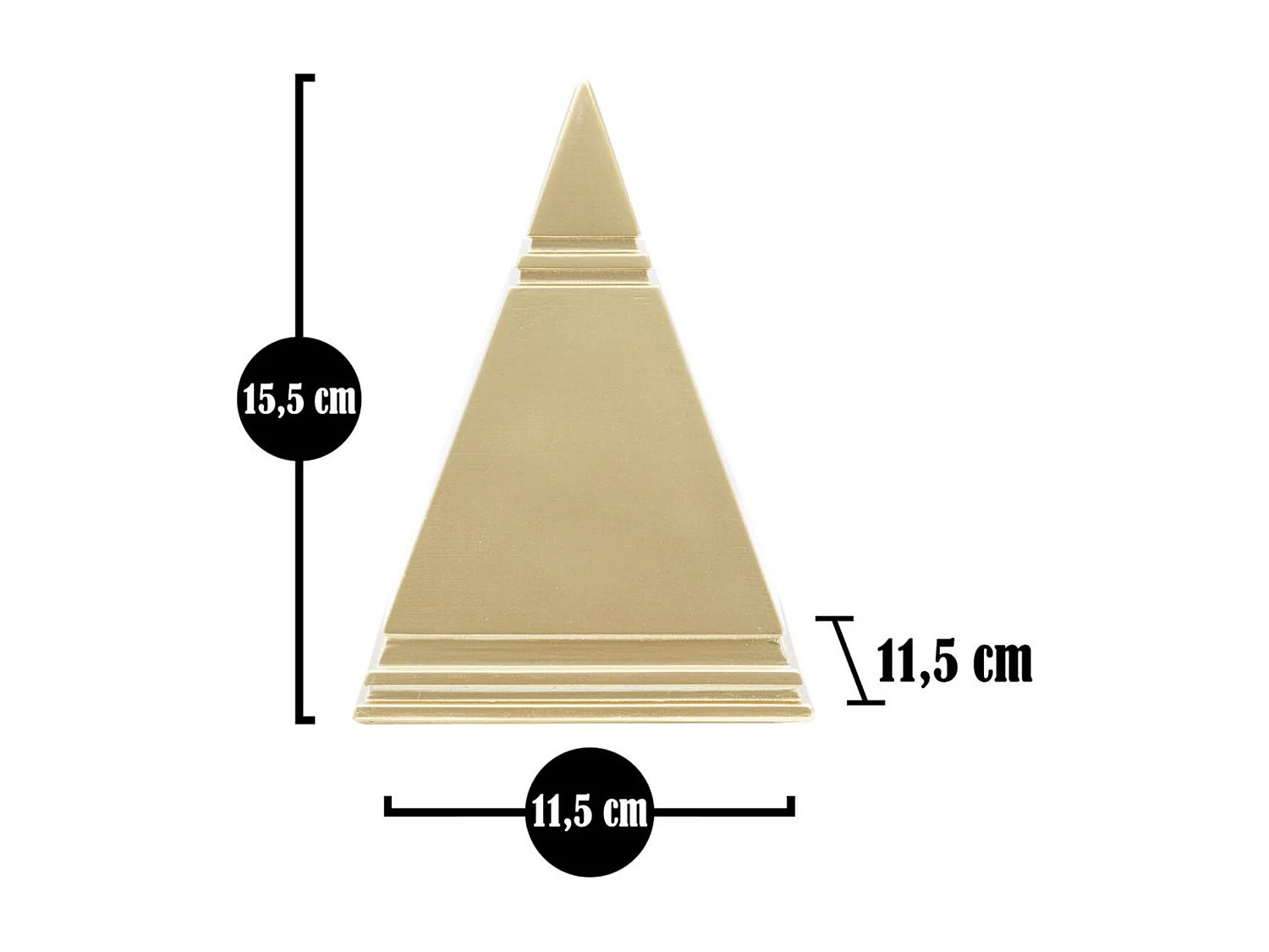 Sculpture Pyramide, Or, 11,5x11,5x15,5 cm, Seven Design